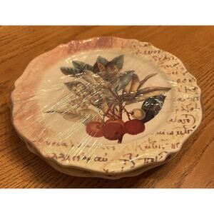 2 Vintage Vietri Italian Ceramic Salad Dessert Plate 8 1/4” Made In Italy